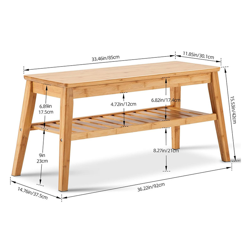 Bamboo Entryway Bench Storage Bench
