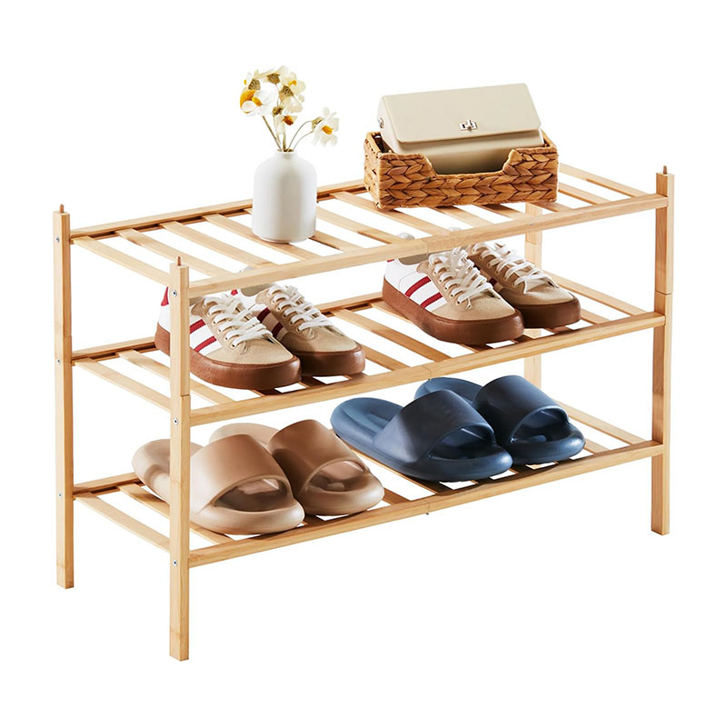 Bamboo Shoe Rack Organizer for Closet & Entranceway