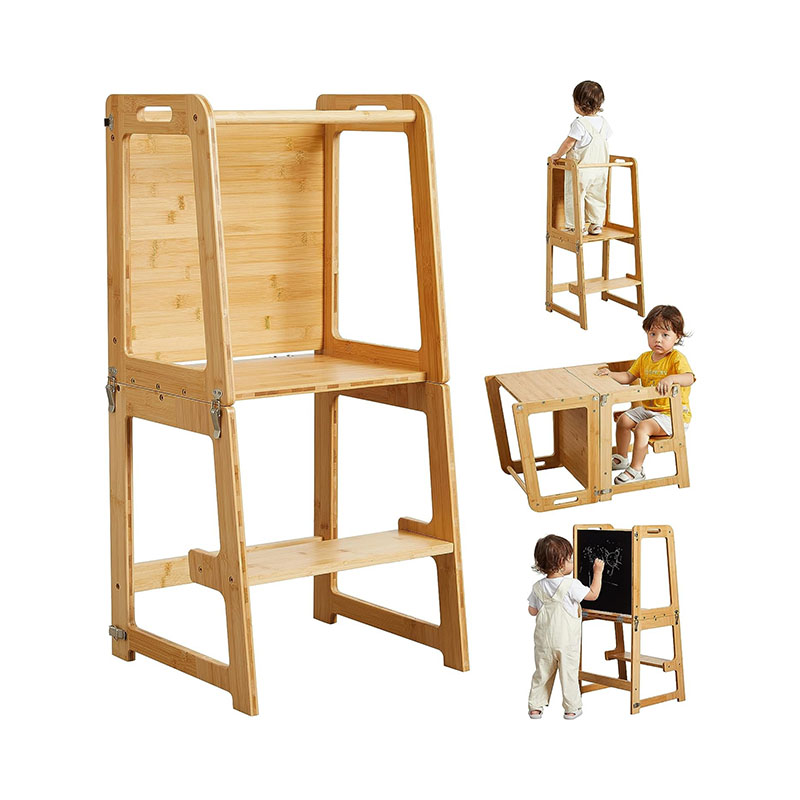 Standing Tower for Toddlers Kids Bamboo Learning Helper Stool