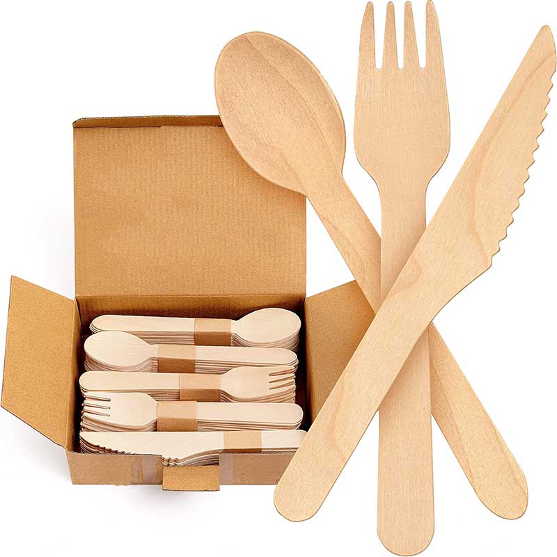 Disposable Wooden Cutlery Set Forks knife Spoon