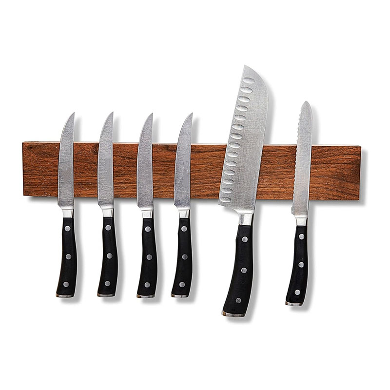 Wall Mount Wood Magnetic Knife Rack Holder for Kitchen