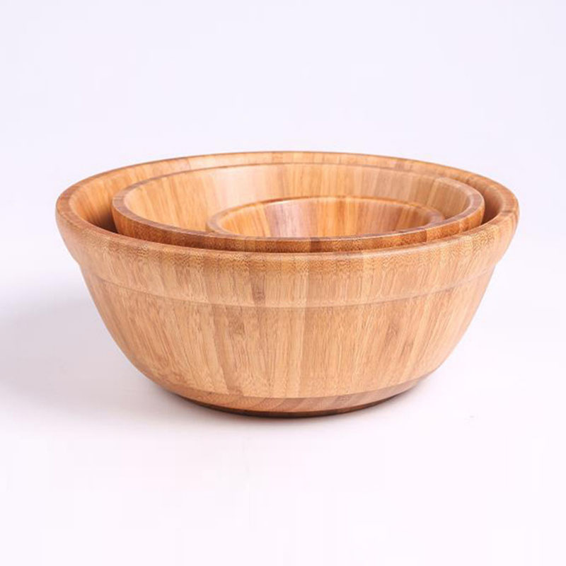 Bamboo Salad Bowl Set for Mixing