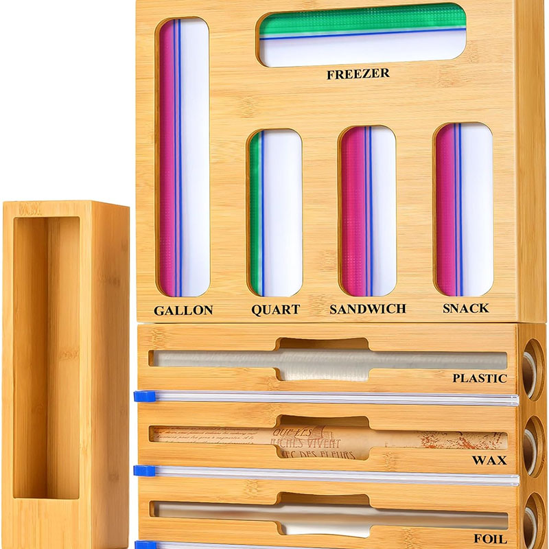 Bamboo Ziplock Bag Storage Organization