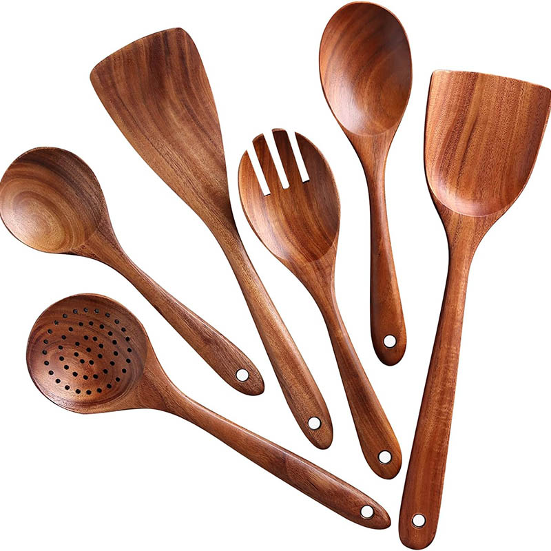 Wooden Utensils Set for Cooking Kitchen