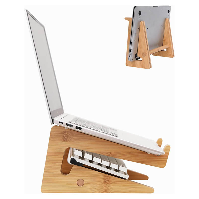 Bamboo Wood Laptop Stand Portable Notebook Holder