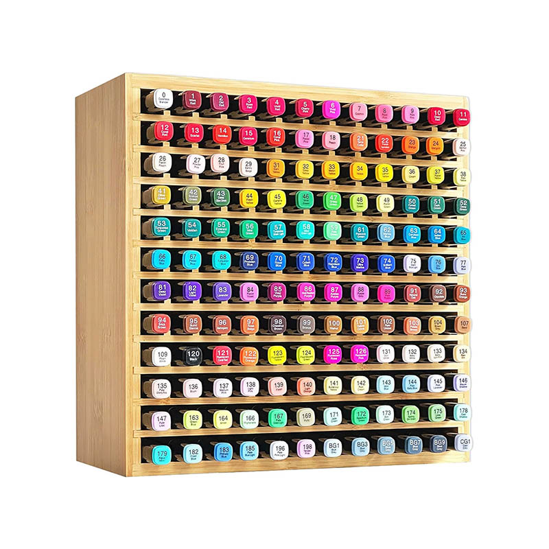Bamboo Art Supply Storage Organizer Rack for Pens