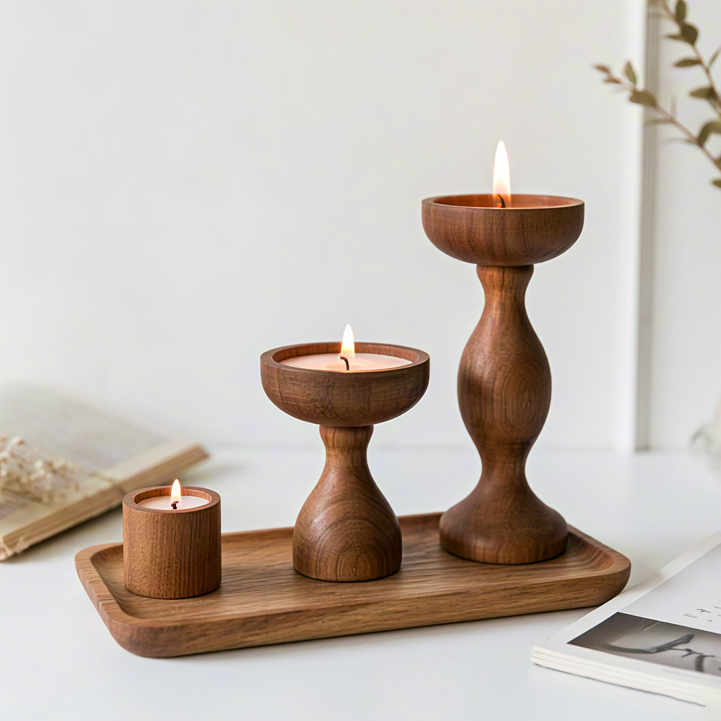 Wooden candle holder Picture 3