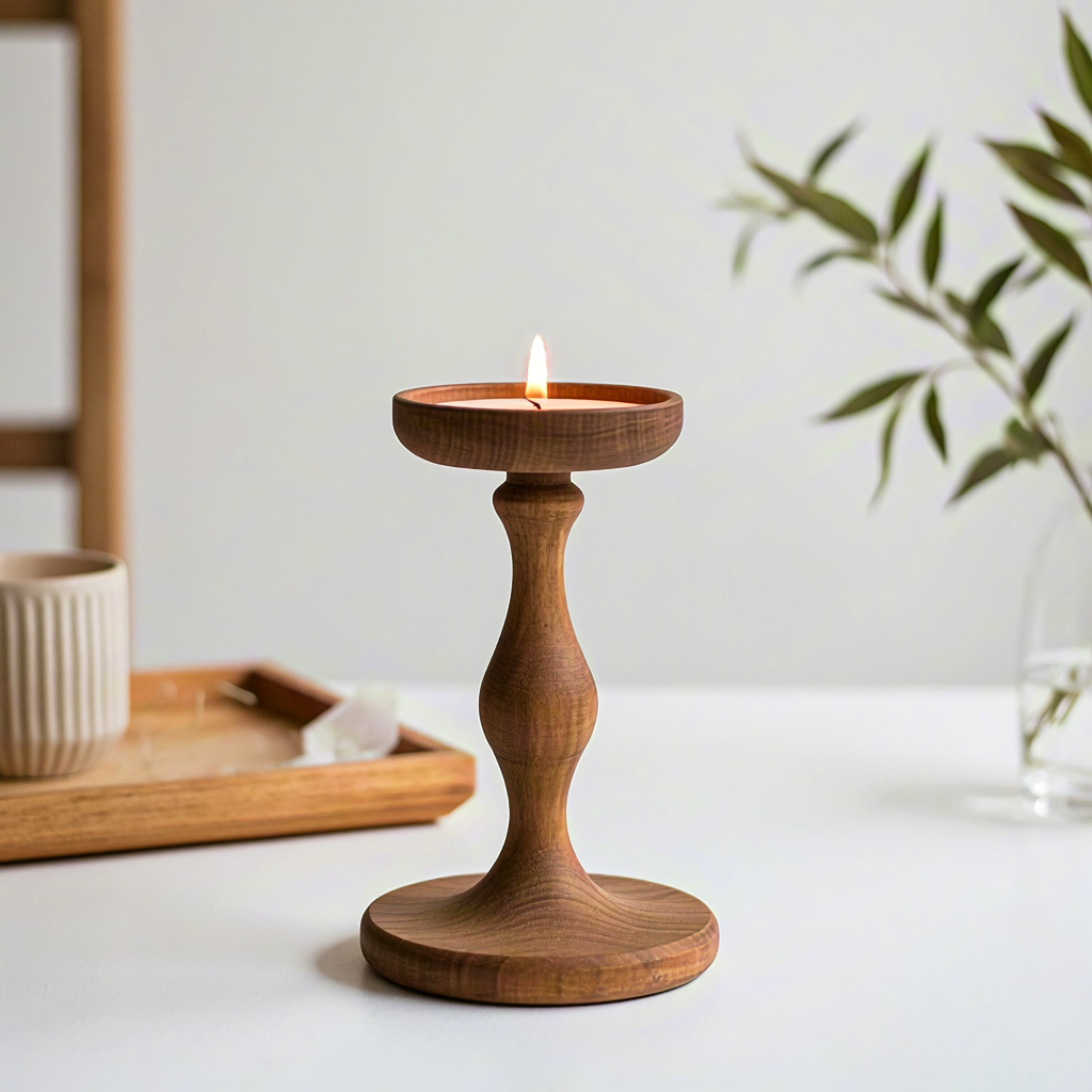 Wooden candle holder Picture 4