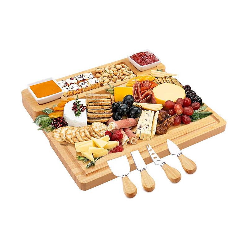 Charcuterie Boards Bamboo Tray and Knife Set