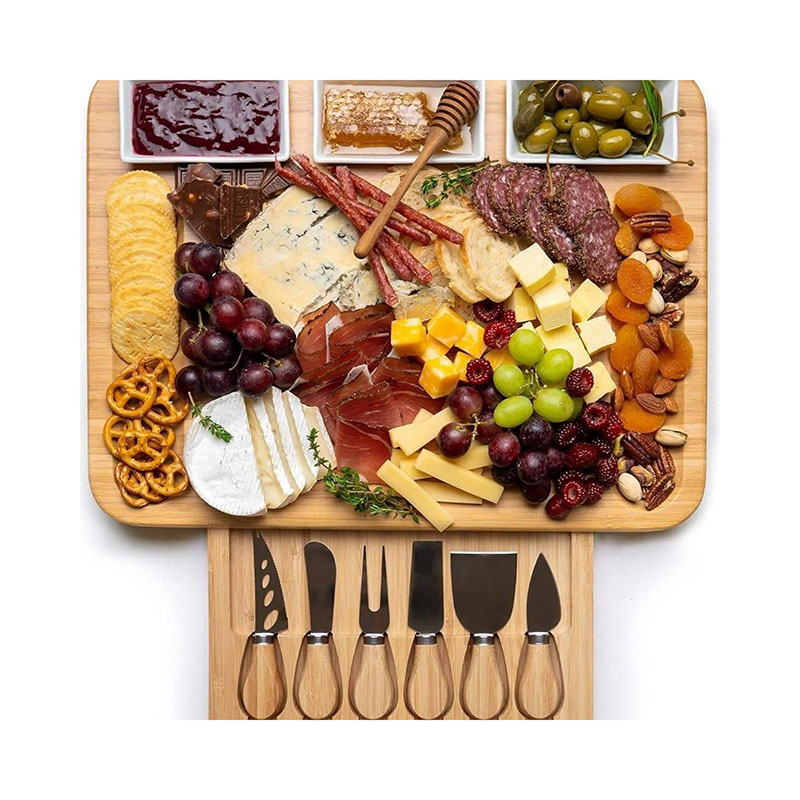 Charcuterie Boards includes 6 Knives with Platter and Drawer