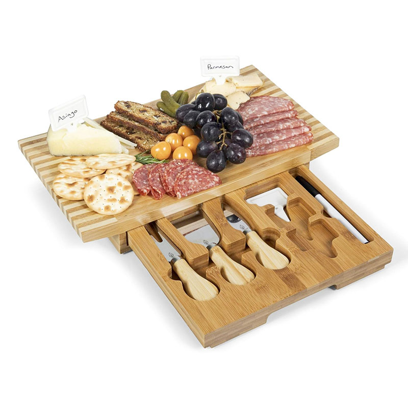Bamboo Picnic Cheese Board and Knife Set