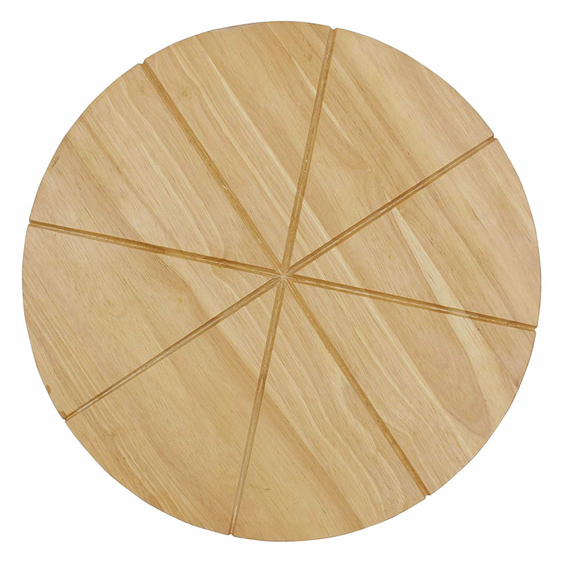 Round Bamboo Pizza Cutting Board for Slicing and Serving