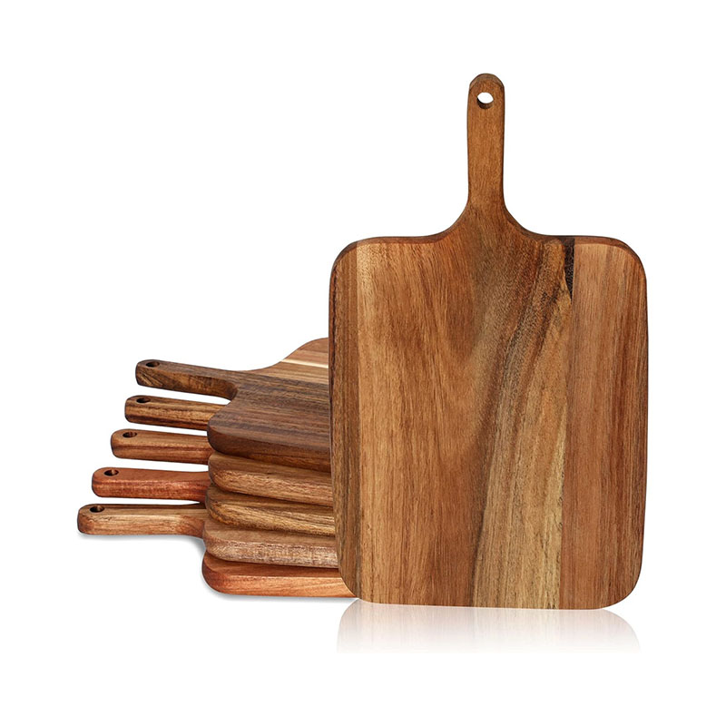 Acacia Wood Cutting Board with Handle Pizza Serving