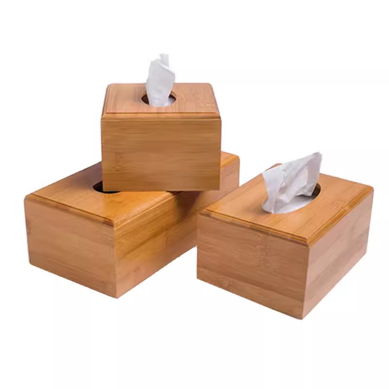 Environmentally friendly bamboo tissue storage box is a modern home essentials