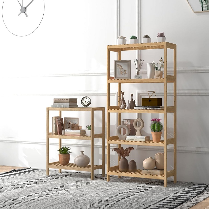 Creative wooden household shelving to enhance home storage space