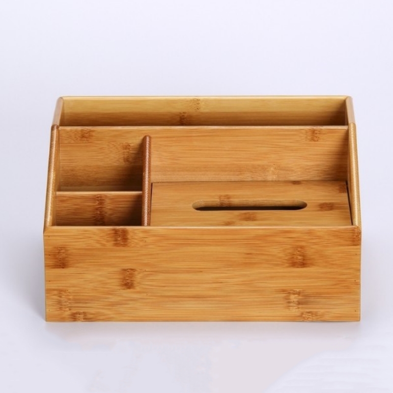 Bamboo desk organizer to organize your small work items