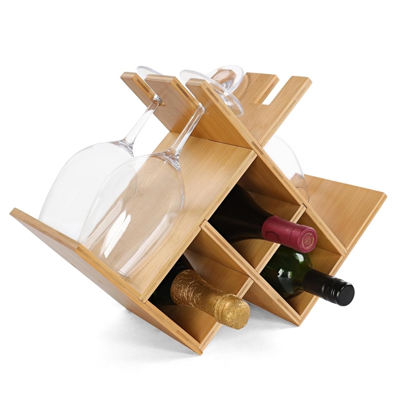 Environmentally friendly and practical bamboo wine glass holder makes home more stylish