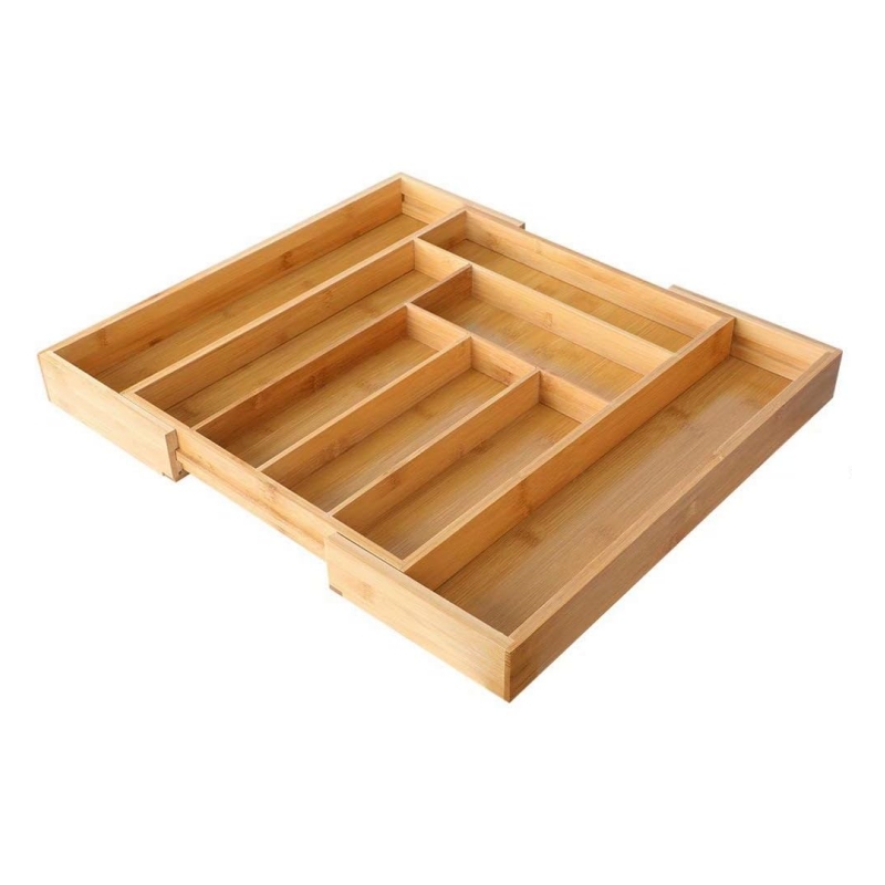Bamboo drawer storage makes the home more warm and textured