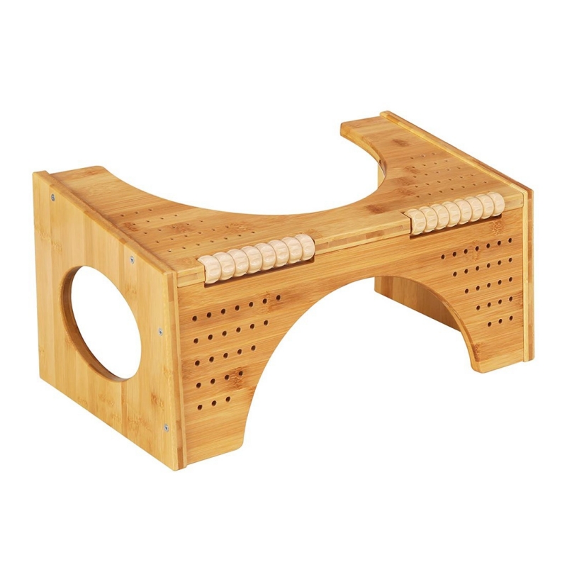 The bamboo toilet stool can be easily matched with any home style