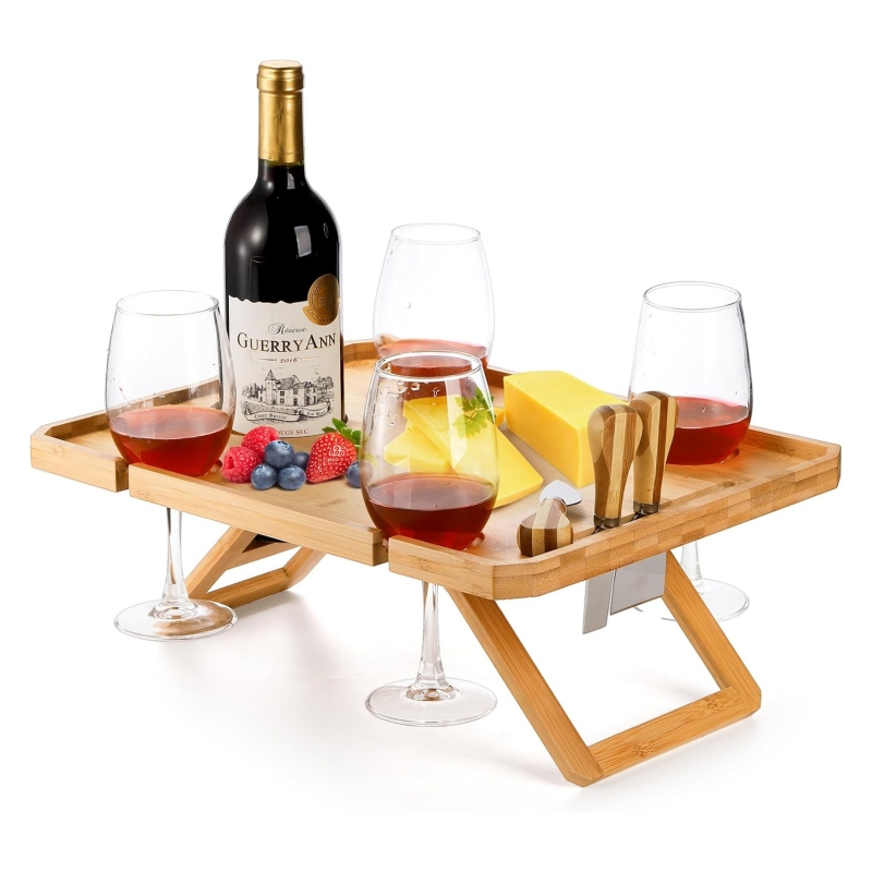 Bamboo picnic tables are durable and make outdoor dining more comfortable