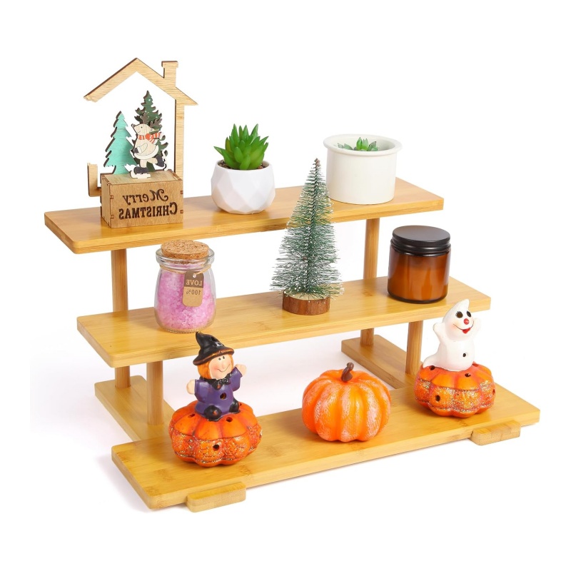 The exquisite bamboo display stand makes the home more artistic