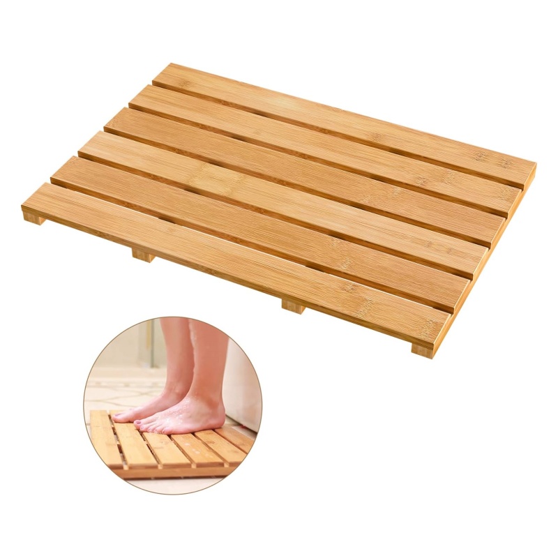 Bamboo anti-slip mats create a comfortable and worry-free home space