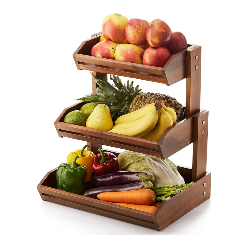 The natural and refreshing feeling brought by the wooden fruit basket