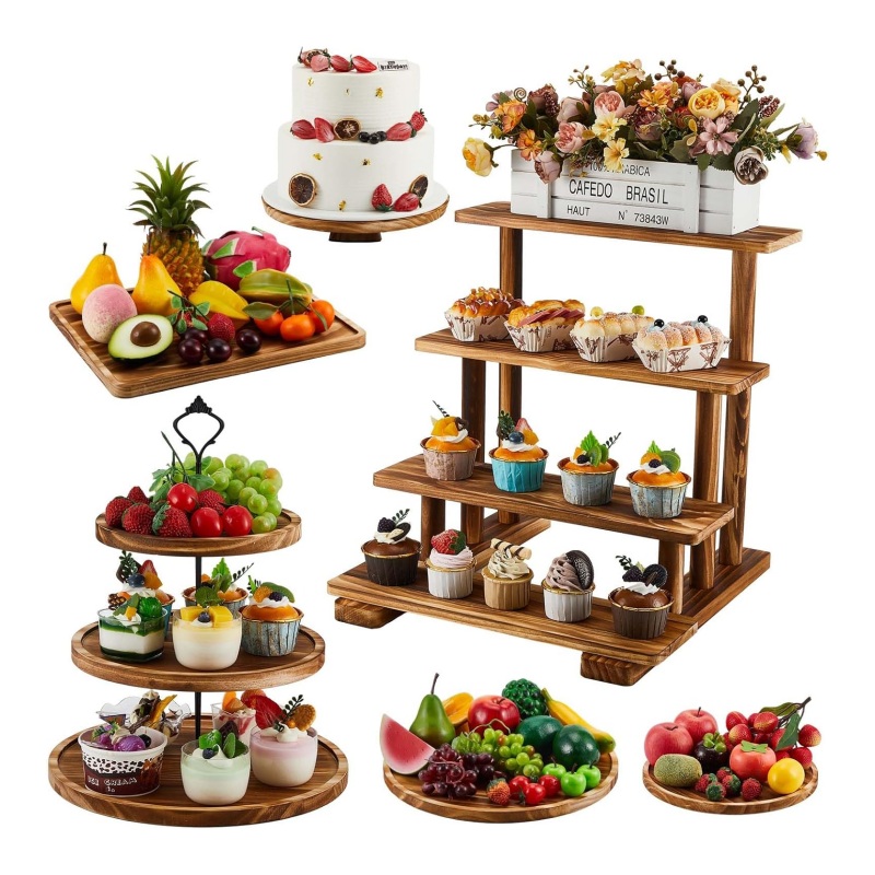 How to use a wooden cake stand to showcase the unique charm of desserts