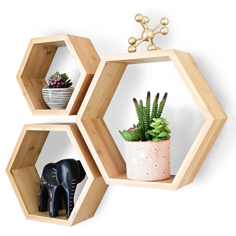 Bamboo wall-mounted storage racks make home storage more fashionable