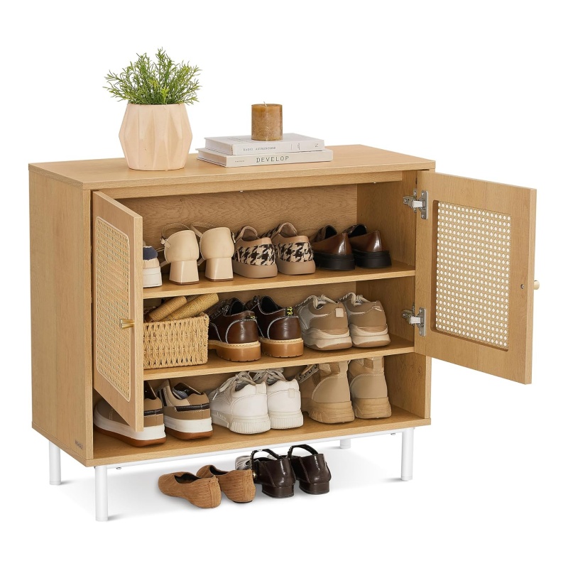 Bamboo shoe cabinets enhance the storage function of the home