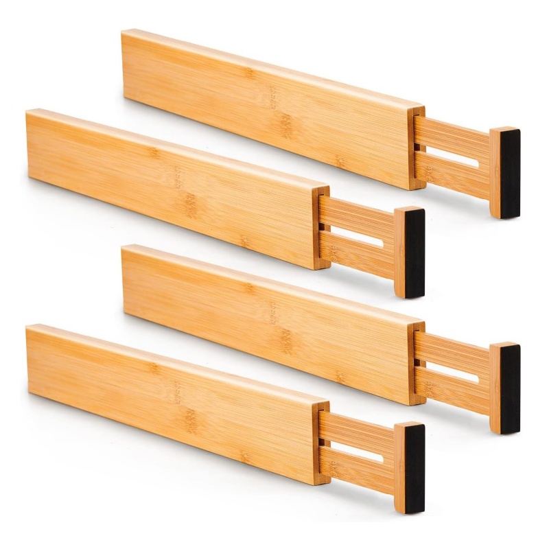 The innovative design of bamboo drawer dividers creates a neat and orderly home