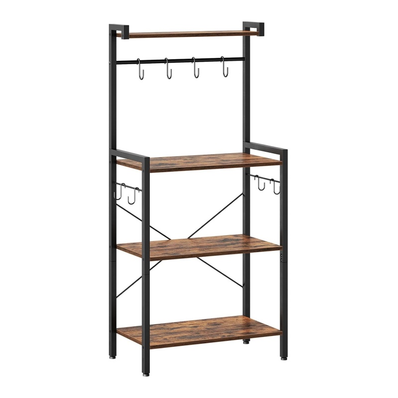 The ingenious design of the wooden shelving makes the space appear more spacious