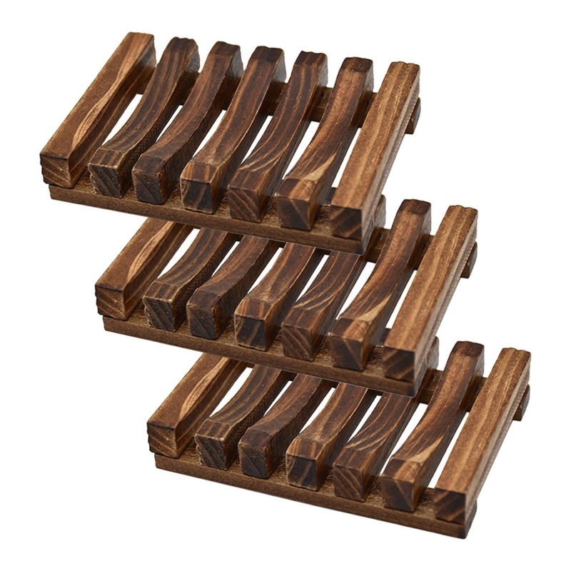 A wooden soap stand for draining water to keep the bathroom tidy