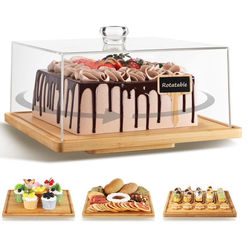 The bamboo cake stand adds a natural and elegant touch to your desserts