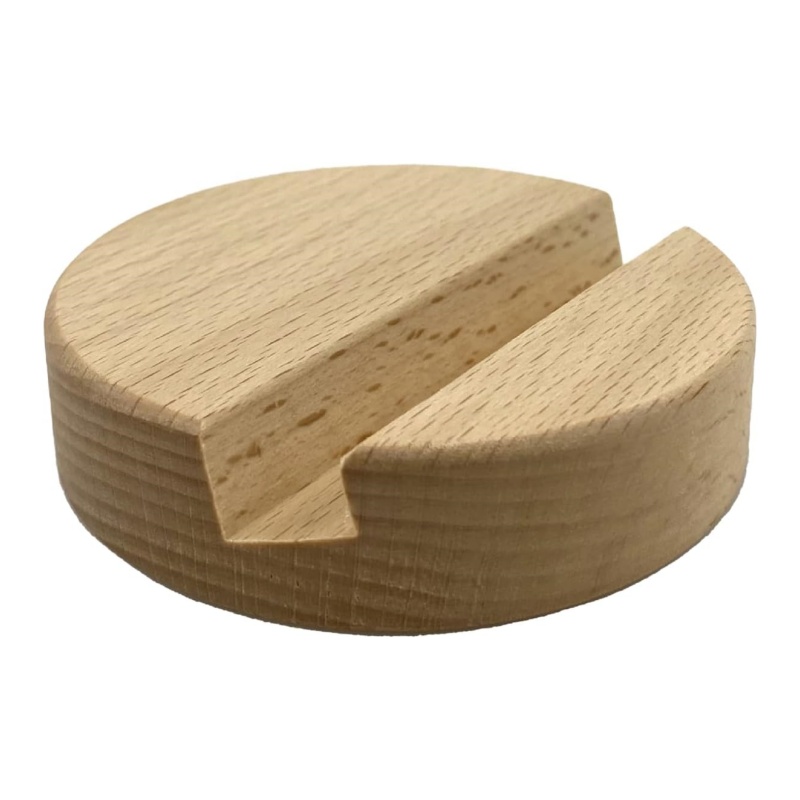 The fashionable wooden phone base combines natural materials with a sense of technology