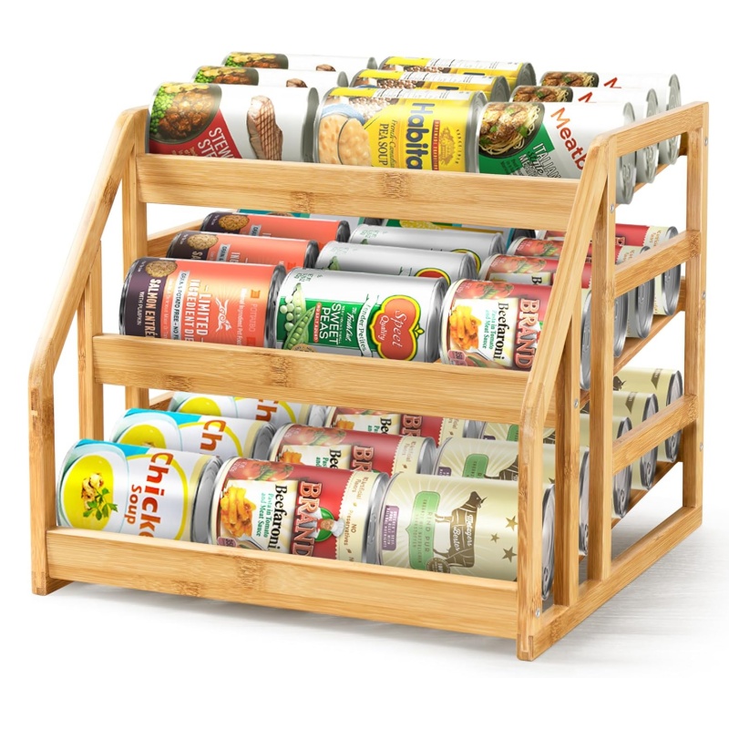 Bamboo kitchen shelves make kitchen storage no longer a hassle