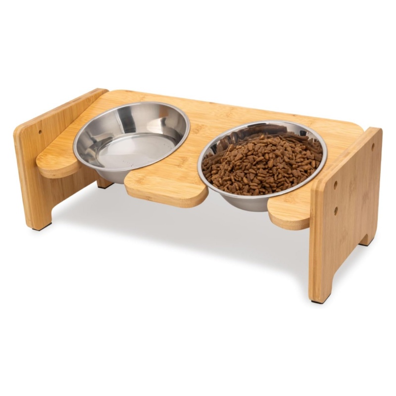The eco-friendly and fashionable bamboo pet feeder is the best choice