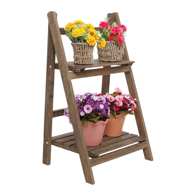 A durable wooden flower stand choice suitable for outdoor use