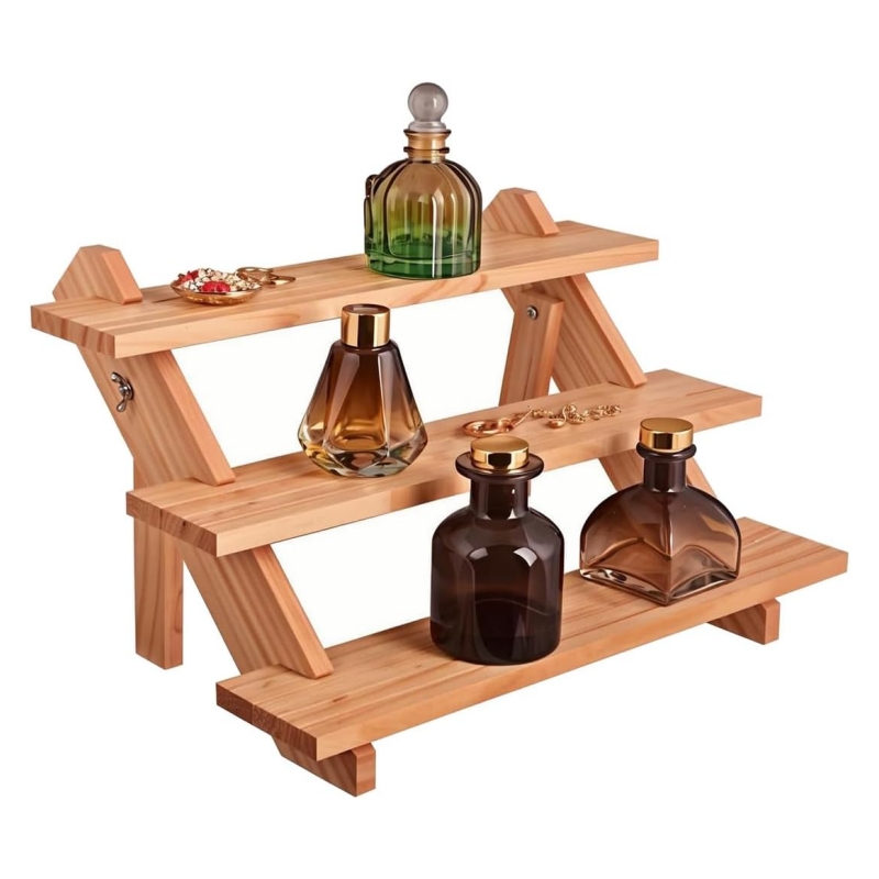 The application and effect display of wooden display stands in different occasions