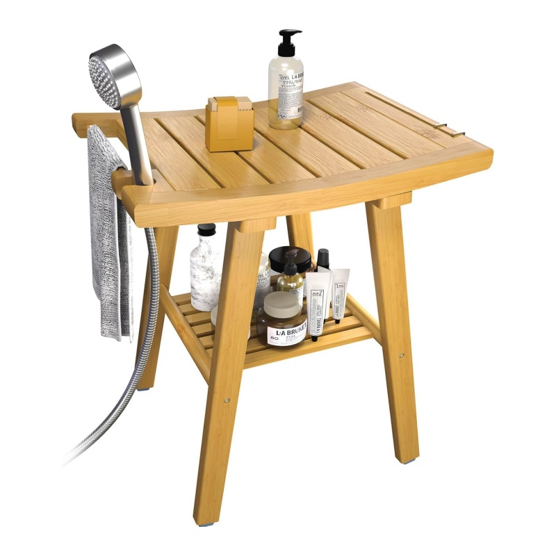 The exquisite bamboo bathroom stool brings out the natural charm of the bathroom