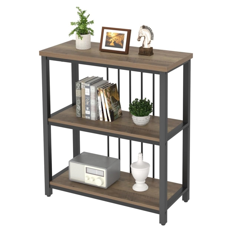 The wooden storage rack is designed simply and practically