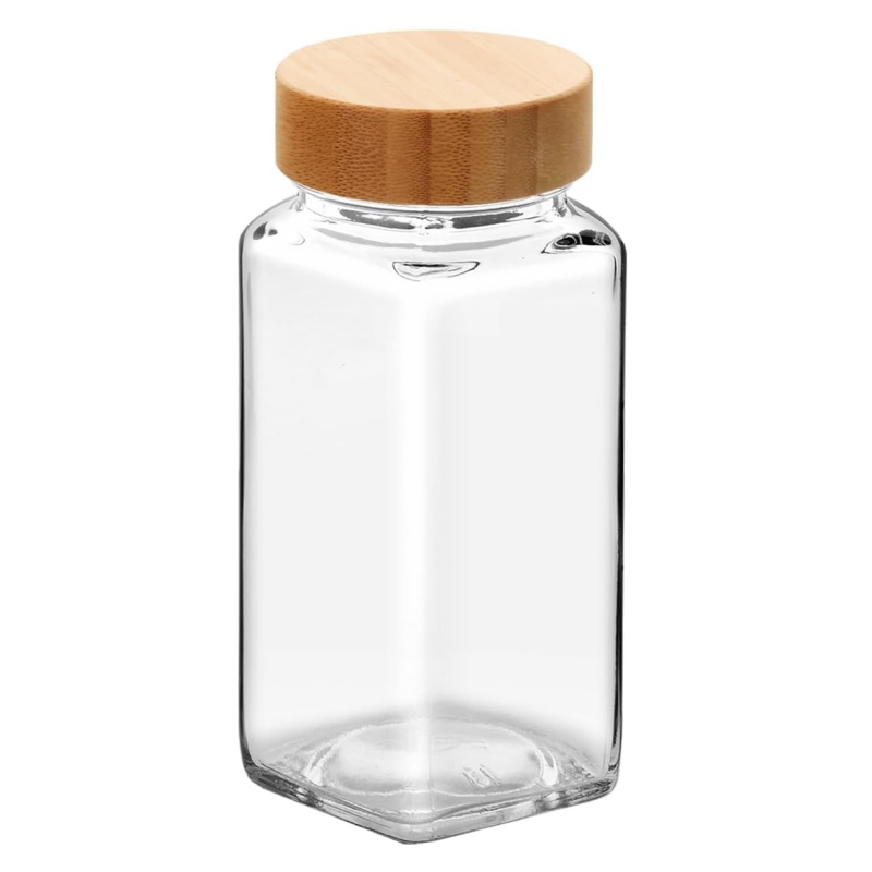 The exquisite bamboo spice jar enhances the overall aesthetic appeal of the kitchen