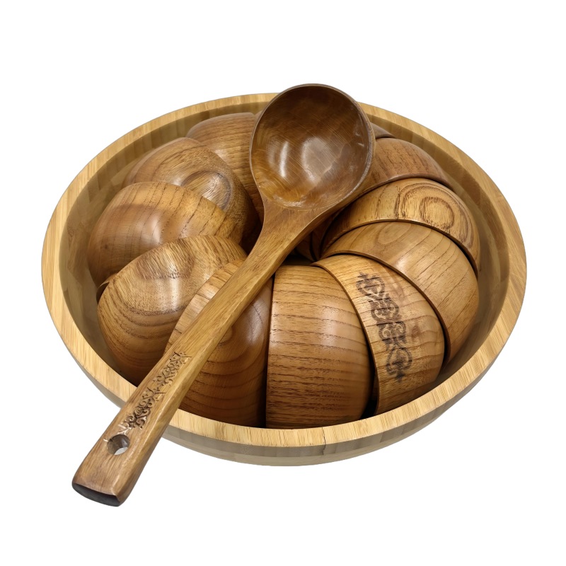 Natural Bamboo Wooden Salad Bo