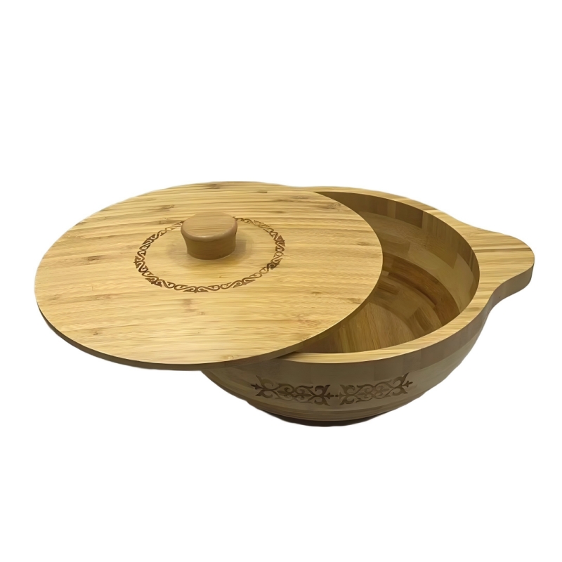 Carved Wooden Serving Bowl Set