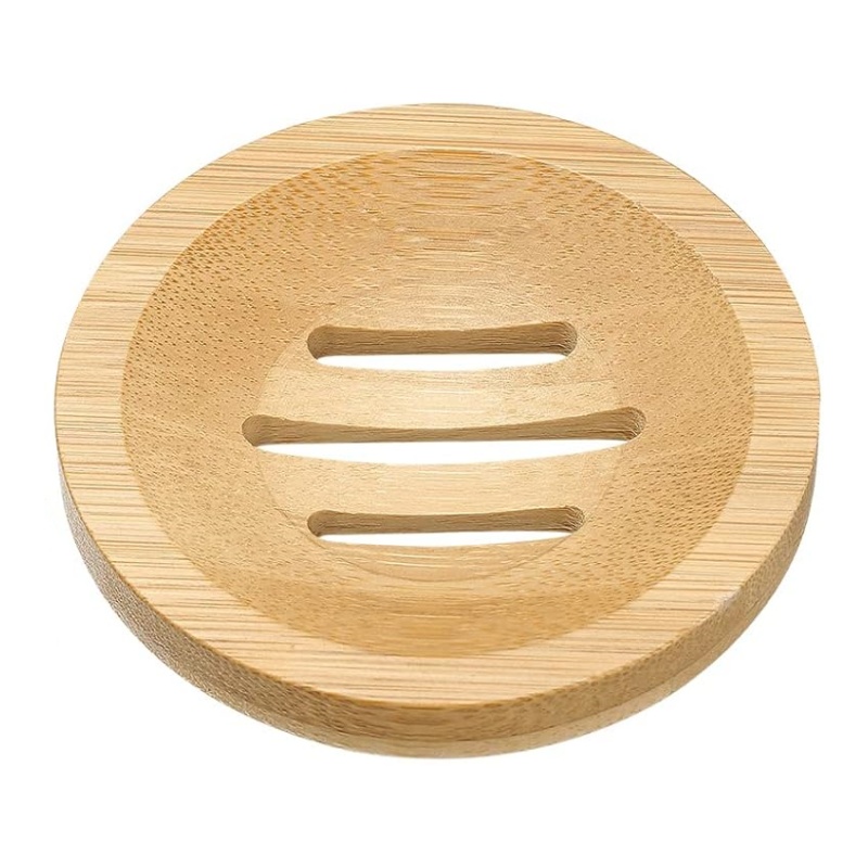 Bamboo soap holder is fashionable and simple and the bathroom is perfect
