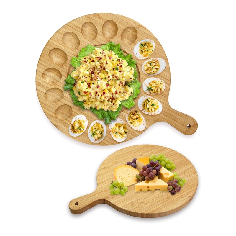 The bamboo egg plate is a perfect blend of health and deliciousness