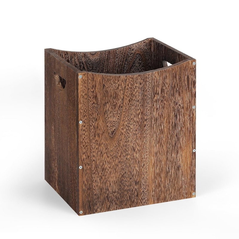 How can wooden trash cans be perfectly matched with modern homes