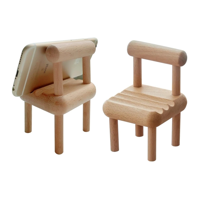 Let the wooden phone stand add a natural touch to your desktop