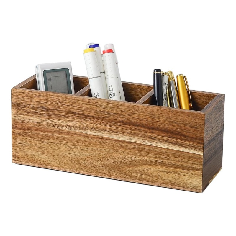 Wooden desktop organizer helps you create an efficient working area