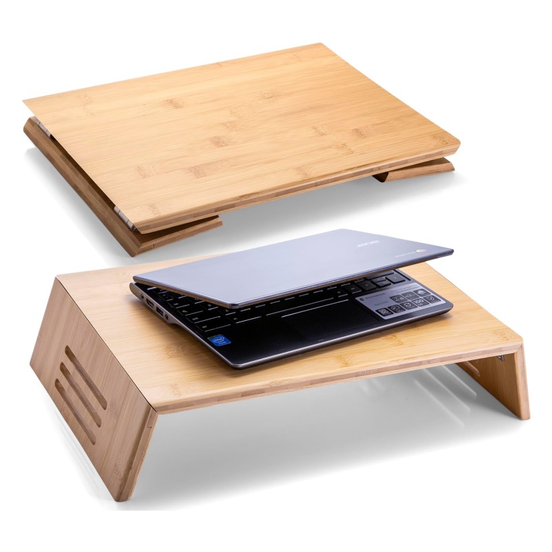 The sturdy design of the bamboo screen base provides reliable support for the monitor
